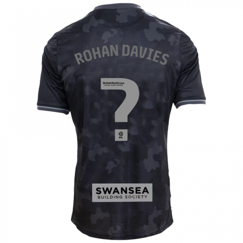 Heren Rohan Davies #0 Zwart Uitshirt Uittenue 2024/25 T-Shirt