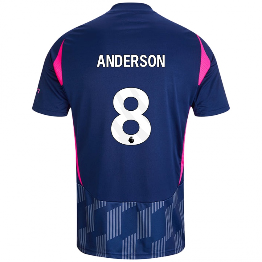 Heren Elliot Anderson #8 Koningsblauw Roze Uitshirt Uittenue 2024/25 T-Shirt