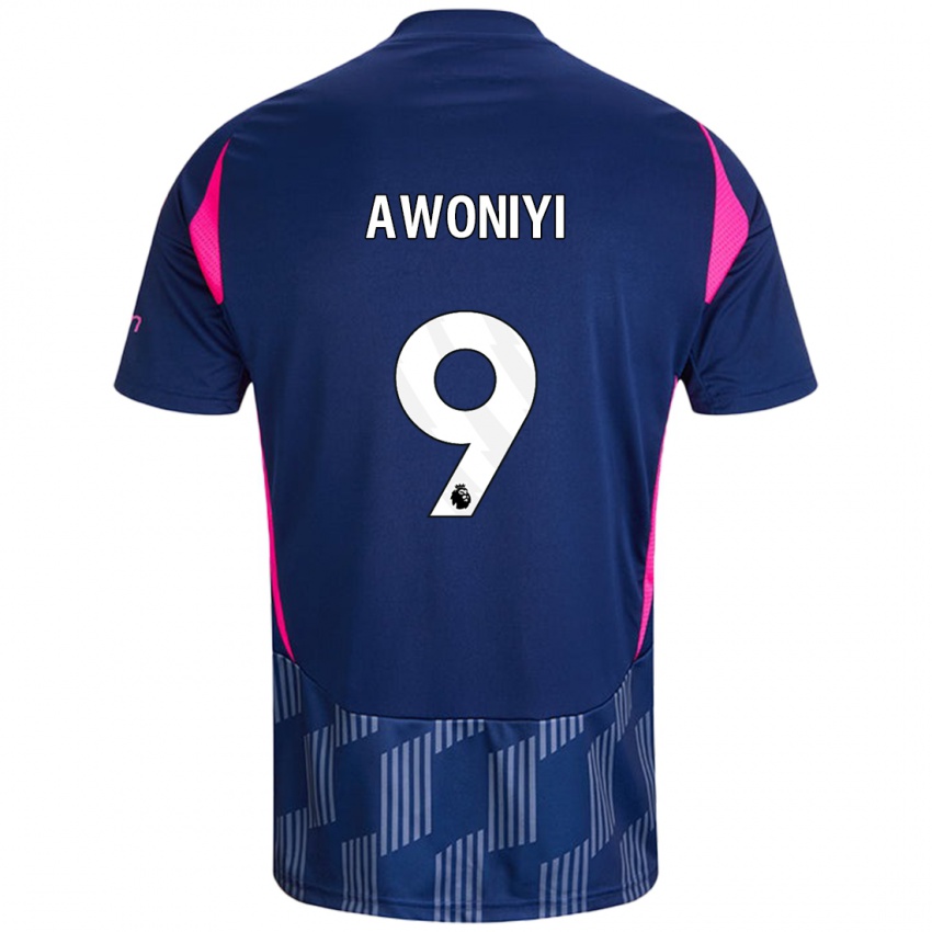 Heren Taiwo Awoniyi #9 Koningsblauw Roze Uitshirt Uittenue 2024/25 T-Shirt