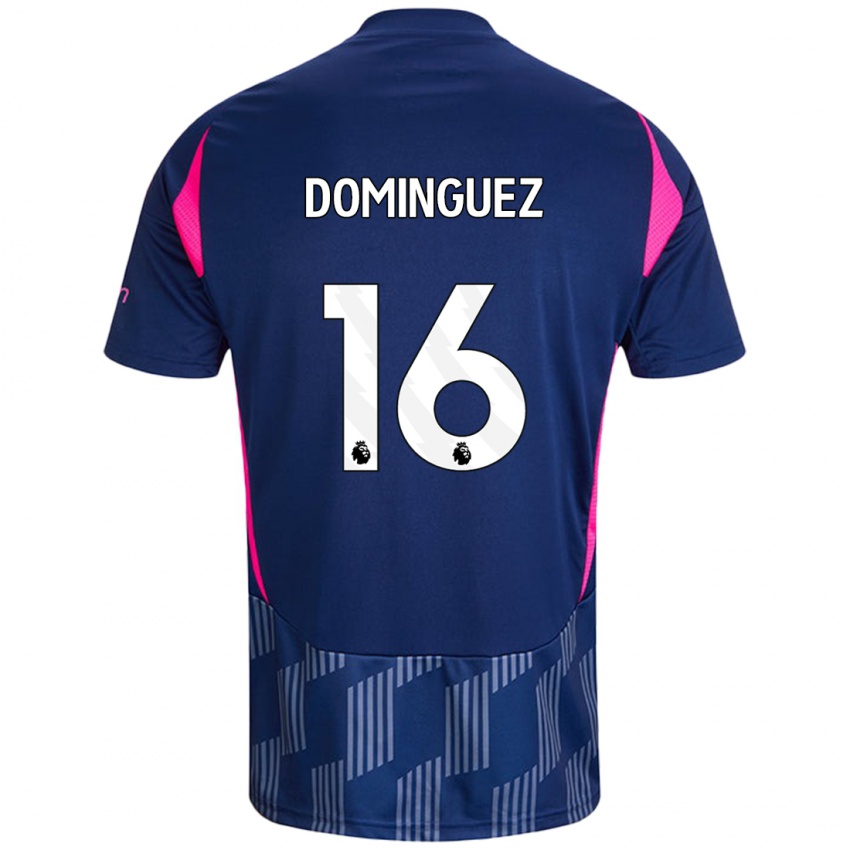 Heren Nicolas Dominguez #16 Koningsblauw Roze Uitshirt Uittenue 2024/25 T-Shirt