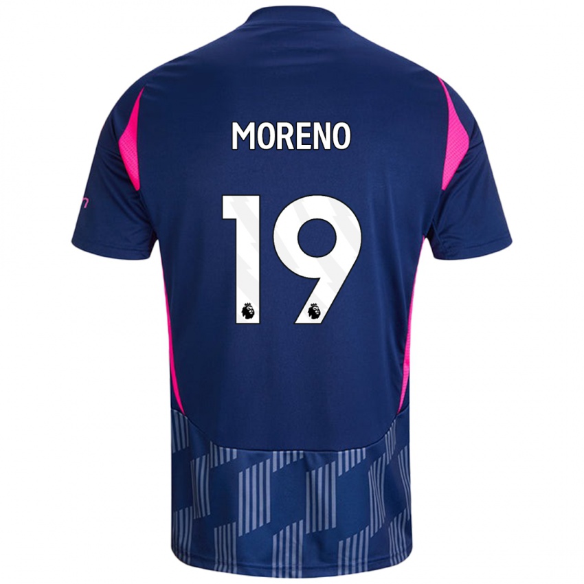 Heren Alex Moreno #19 Koningsblauw Roze Uitshirt Uittenue 2024/25 T-Shirt