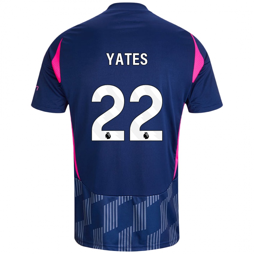 Heren Ryan Yates #22 Koningsblauw Roze Uitshirt Uittenue 2024/25 T-Shirt