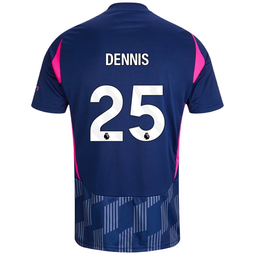 Heren Emmanuel Dennis #25 Koningsblauw Roze Uitshirt Uittenue 2024/25 T-Shirt