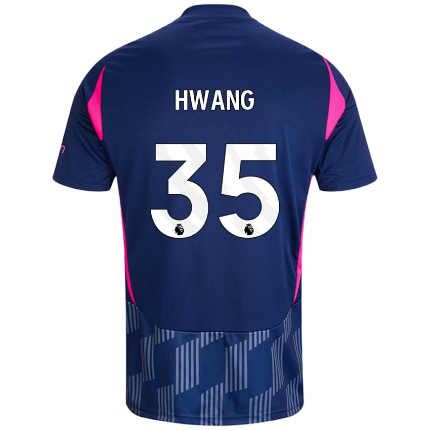 Heren Ui-Jo Hwang #35 Koningsblauw Roze Uitshirt Uittenue 2024/25 T-Shirt