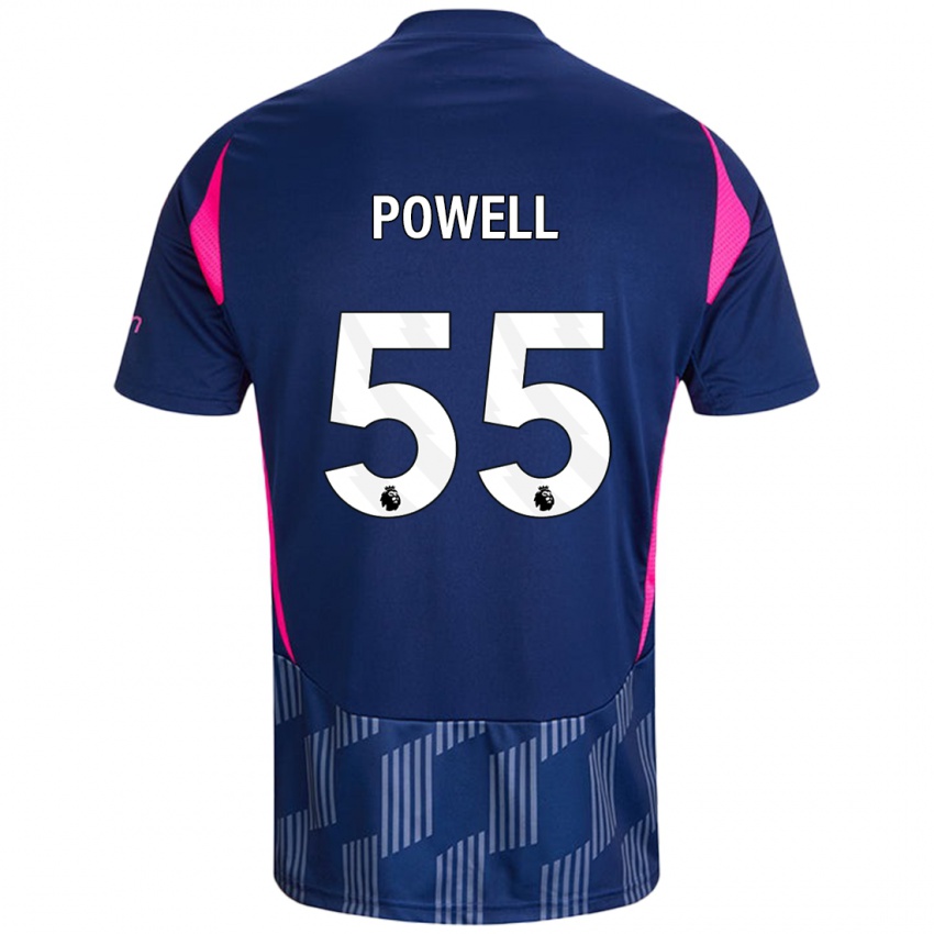 Heren Josh Powell #55 Koningsblauw Roze Uitshirt Uittenue 2024/25 T-Shirt