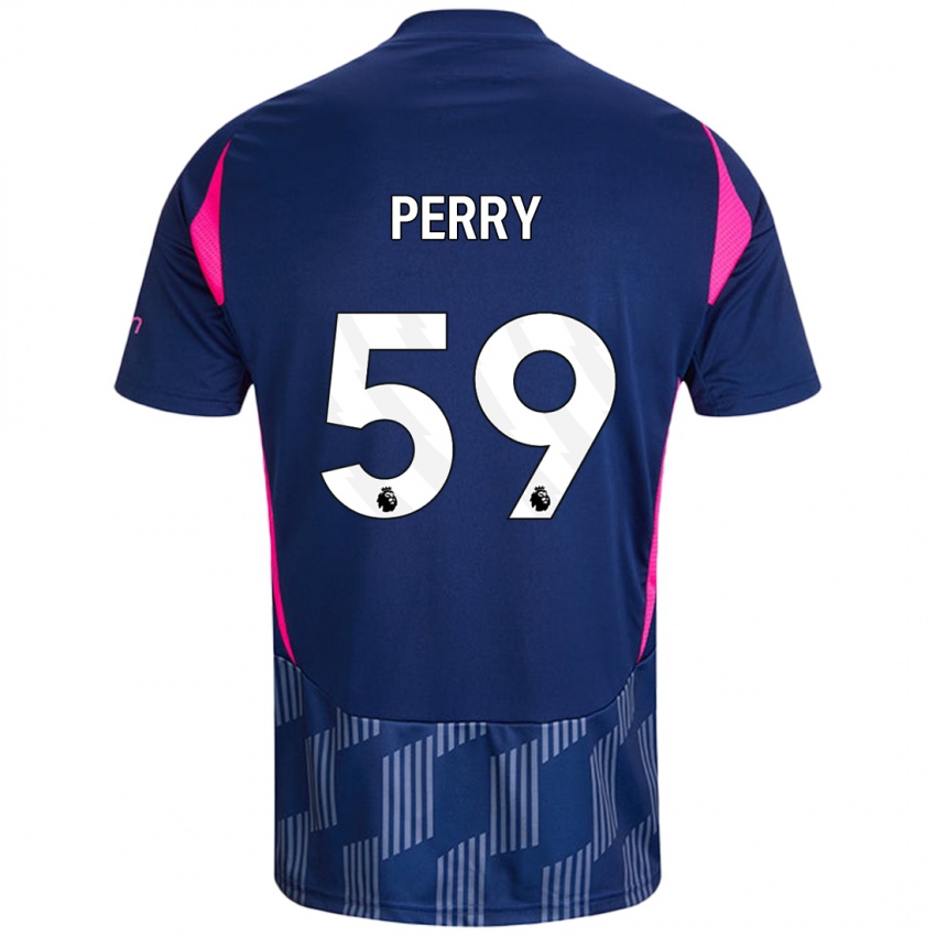 Heren Ben Perry #59 Koningsblauw Roze Uitshirt Uittenue 2024/25 T-Shirt