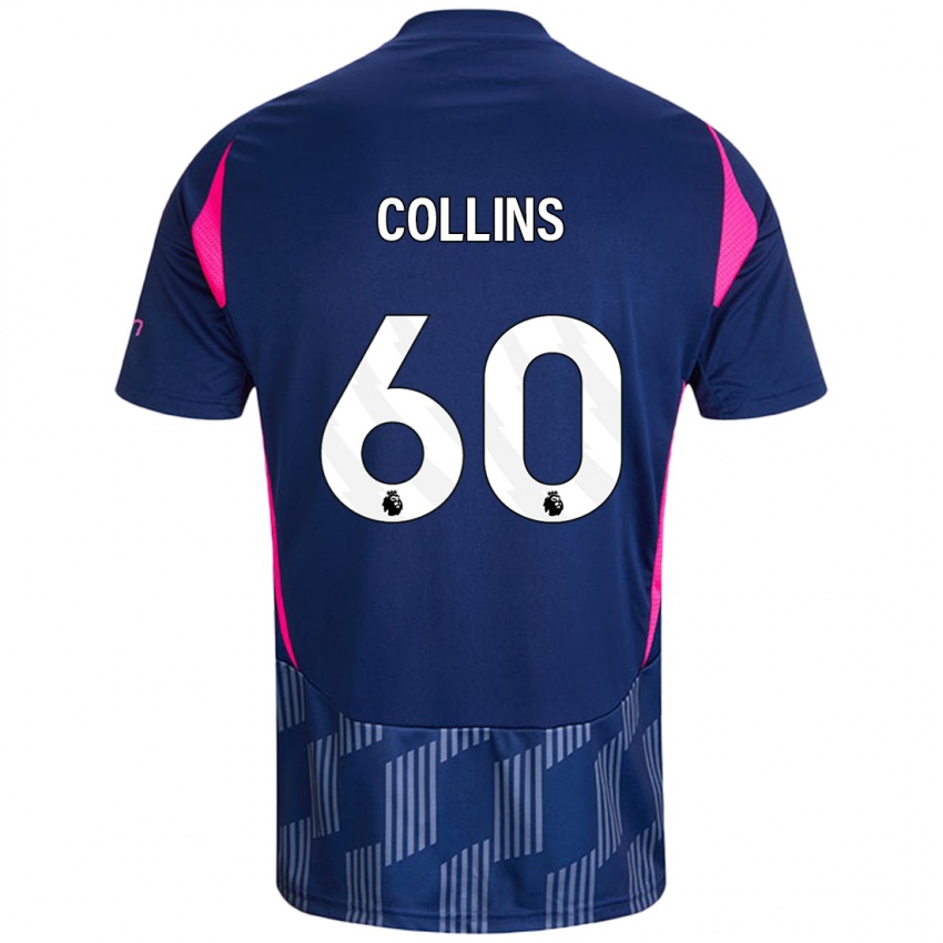 Heren Sam Collins #60 Koningsblauw Roze Uitshirt Uittenue 2024/25 T-Shirt