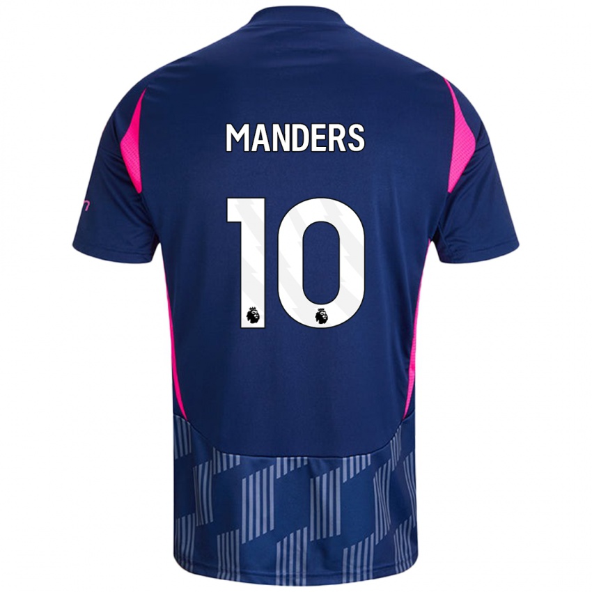 Heren Holly Manders #10 Koningsblauw Roze Uitshirt Uittenue 2024/25 T-Shirt