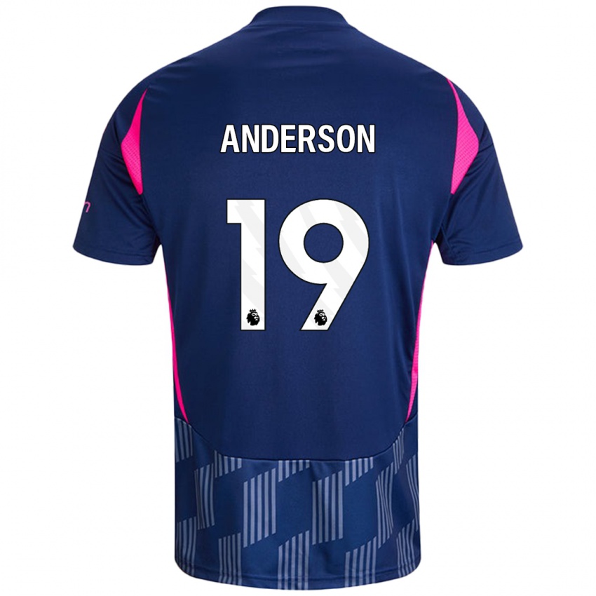 Heren Becky Anderson #19 Koningsblauw Roze Uitshirt Uittenue 2024/25 T-Shirt