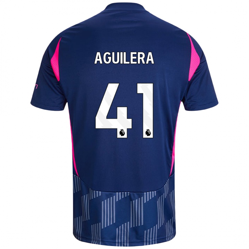 Heren Brandon Aguilera #41 Koningsblauw Roze Uitshirt Uittenue 2024/25 T-Shirt