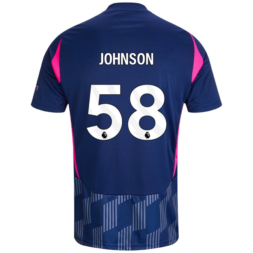 Heren Pharrell Johnson #58 Koningsblauw Roze Uitshirt Uittenue 2024/25 T-Shirt