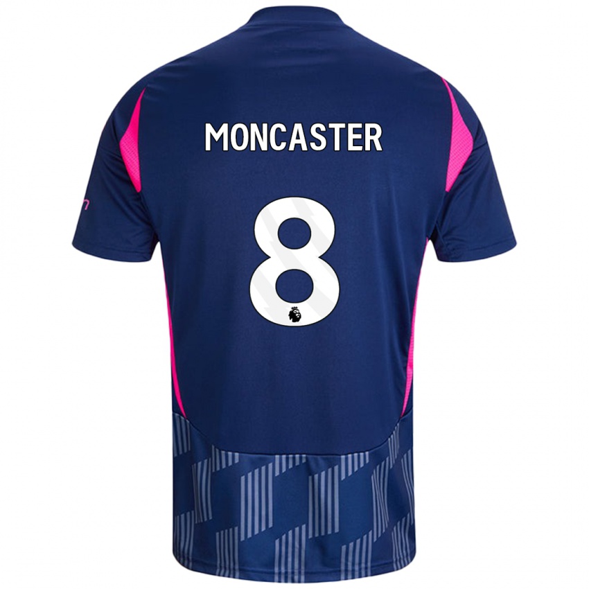 Heren Mai Moncaster #8 Koningsblauw Roze Uitshirt Uittenue 2024/25 T-Shirt