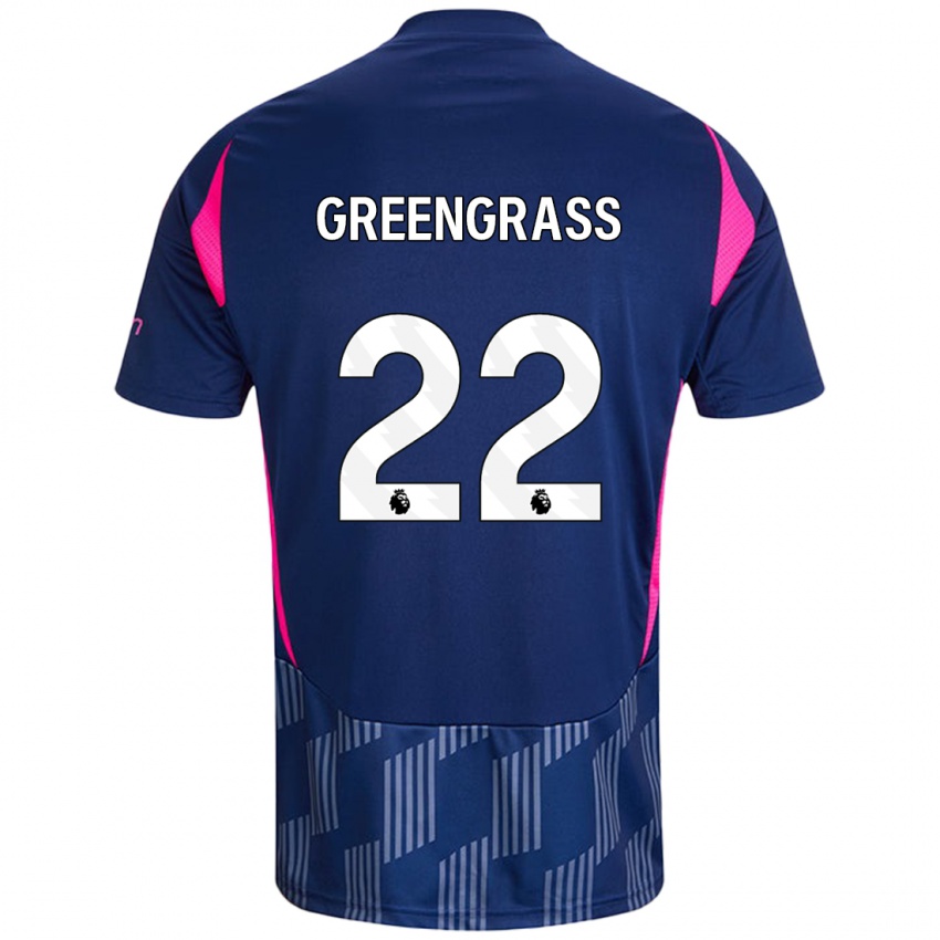 Heren Charlotte Greengrass #22 Koningsblauw Roze Uitshirt Uittenue 2024/25 T-Shirt