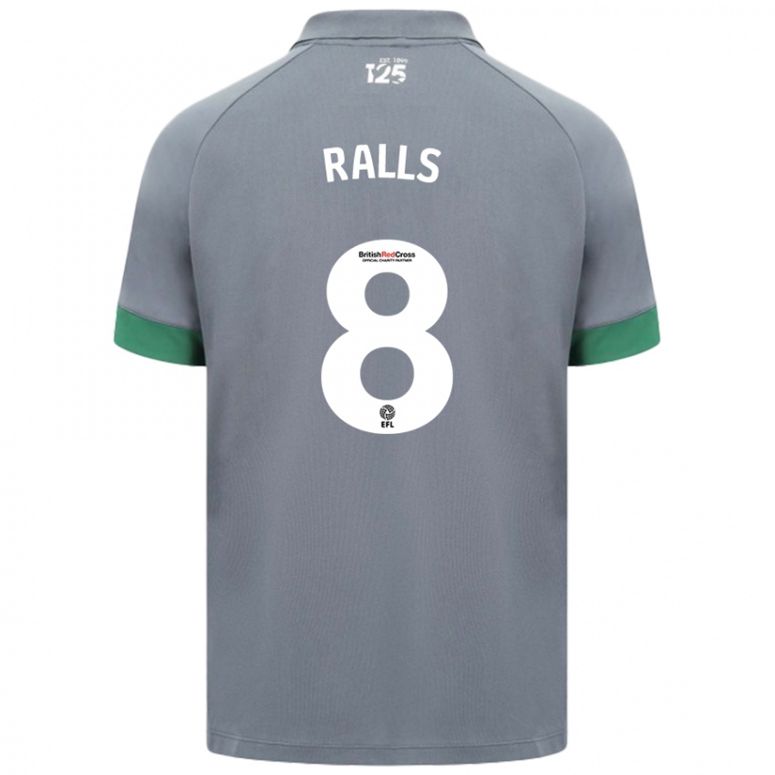 Heren Joe Ralls #8 Donkergrijs Uitshirt Uittenue 2024/25 T-Shirt