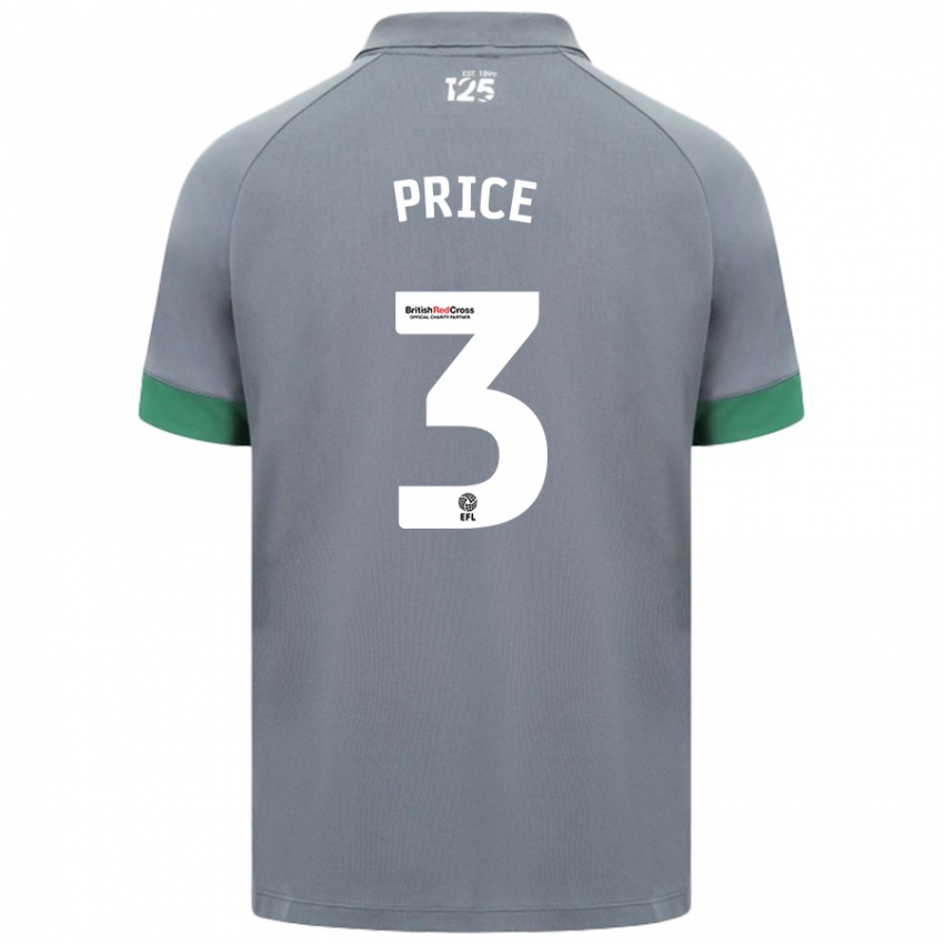 Heren Ffion Price #3 Donkergrijs Uitshirt Uittenue 2024/25 T-Shirt