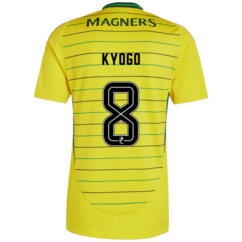 Heren Kyogo Furuhashi #8 Geel Uitshirt Uittenue 2024/25 T-Shirt