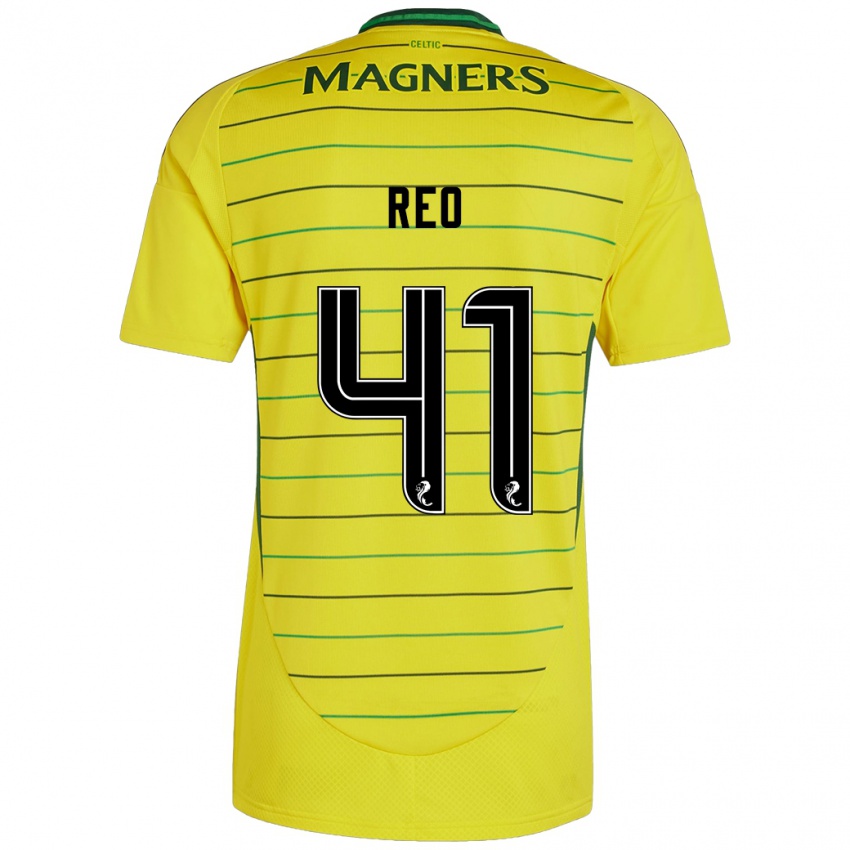 Heren Reo Hatate #41 Geel Uitshirt Uittenue 2024/25 T-Shirt