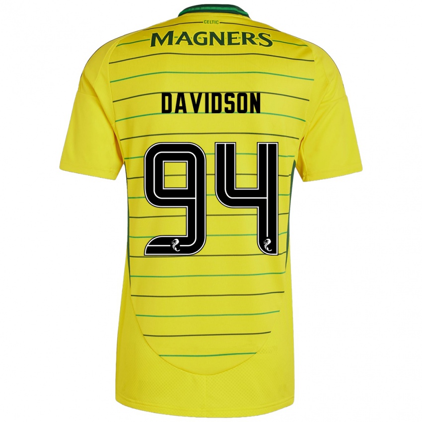 Heren Bruno Davidson #94 Geel Uitshirt Uittenue 2024/25 T-Shirt