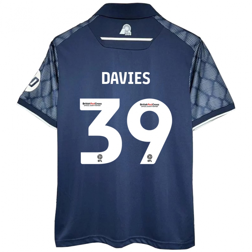 Heren Daniel Davies #39 Zwart Uitshirt Uittenue 2024/25 T-Shirt