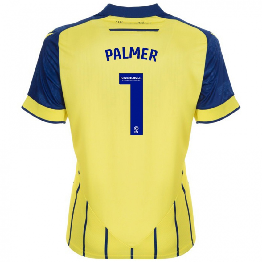 Heren Alex Palmer #1 Geel Blauw Uitshirt Uittenue 2024/25 T-Shirt