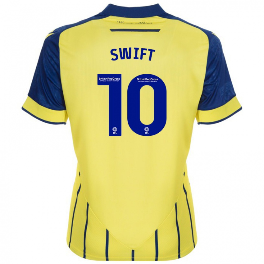 Heren John Swift #10 Geel Blauw Uitshirt Uittenue 2024/25 T-Shirt