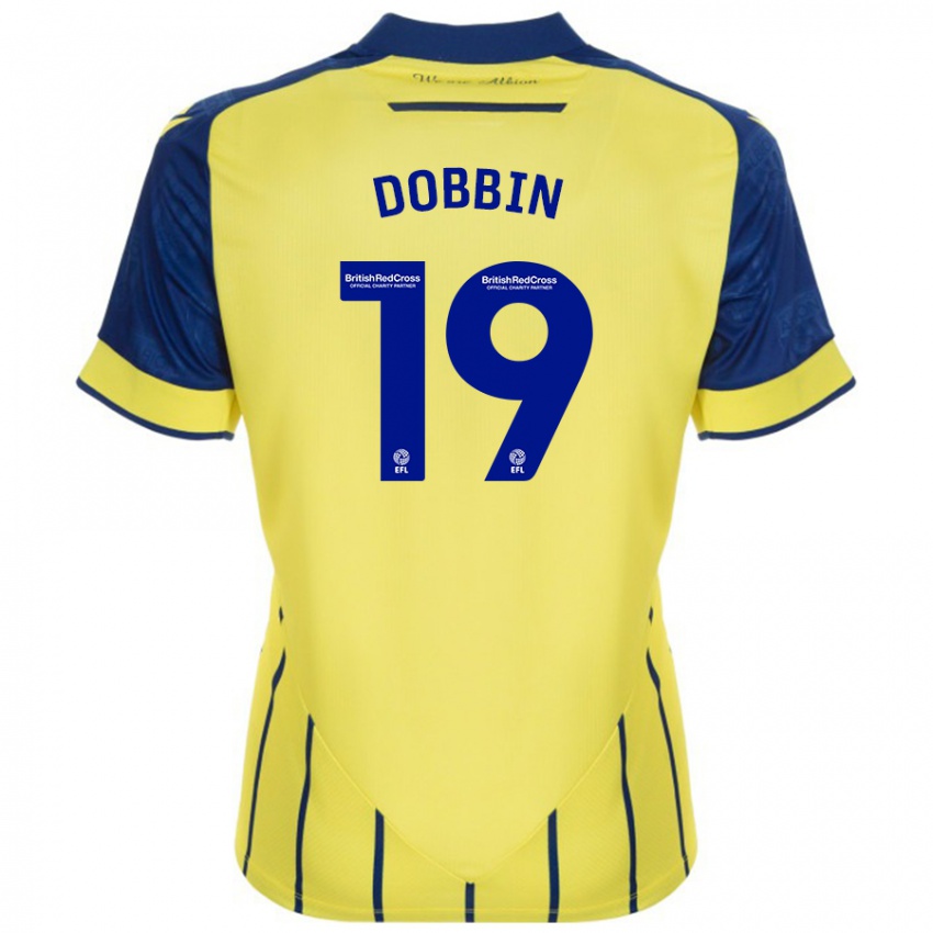 Heren Lewis Dobbin #19 Geel Blauw Uitshirt Uittenue 2024/25 T-Shirt