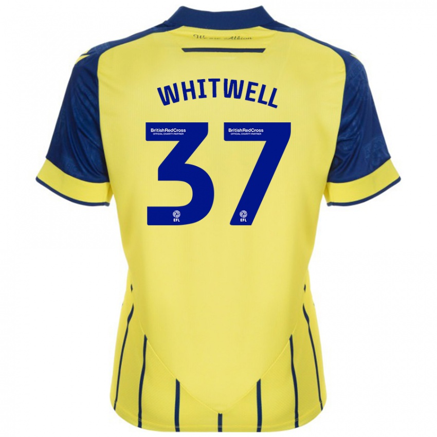 Heren Harry Whitwell #37 Geel Blauw Uitshirt Uittenue 2024/25 T-Shirt