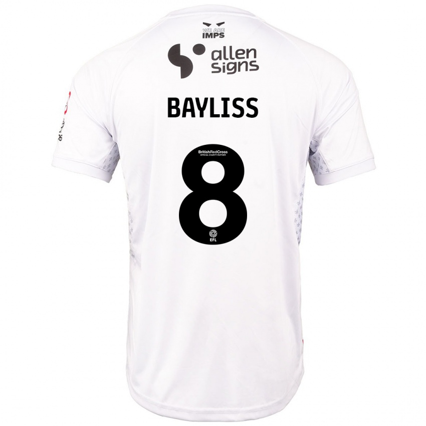 Heren Tom Bayliss #8 Rood Wit Uitshirt Uittenue 2024/25 T-Shirt