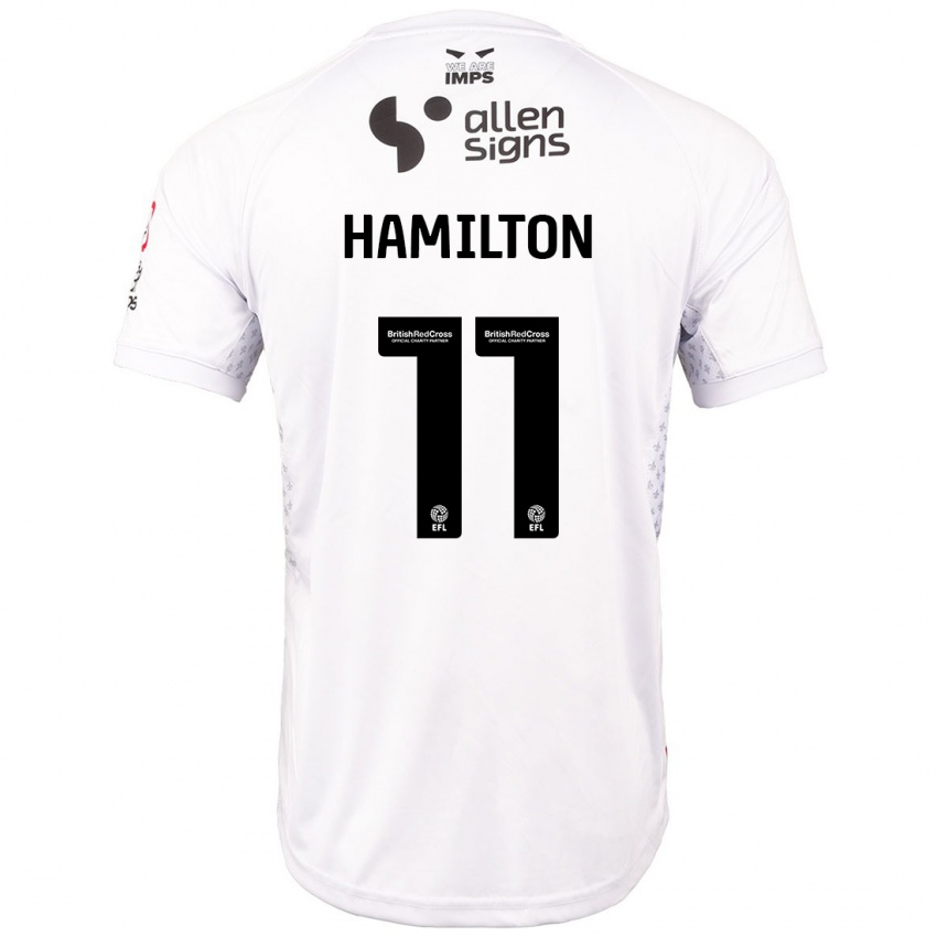 Heren Ethan Hamilton #11 Rood Wit Uitshirt Uittenue 2024/25 T-Shirt