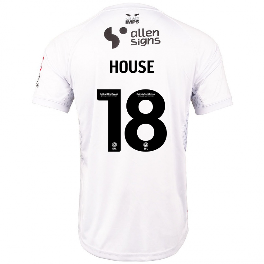 Heren Ben House #18 Rood Wit Uitshirt Uittenue 2024/25 T-Shirt