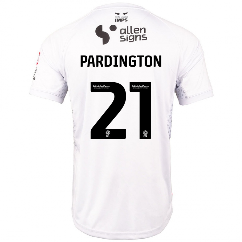 Heren Jamie Pardington #21 Rood Wit Uitshirt Uittenue 2024/25 T-Shirt