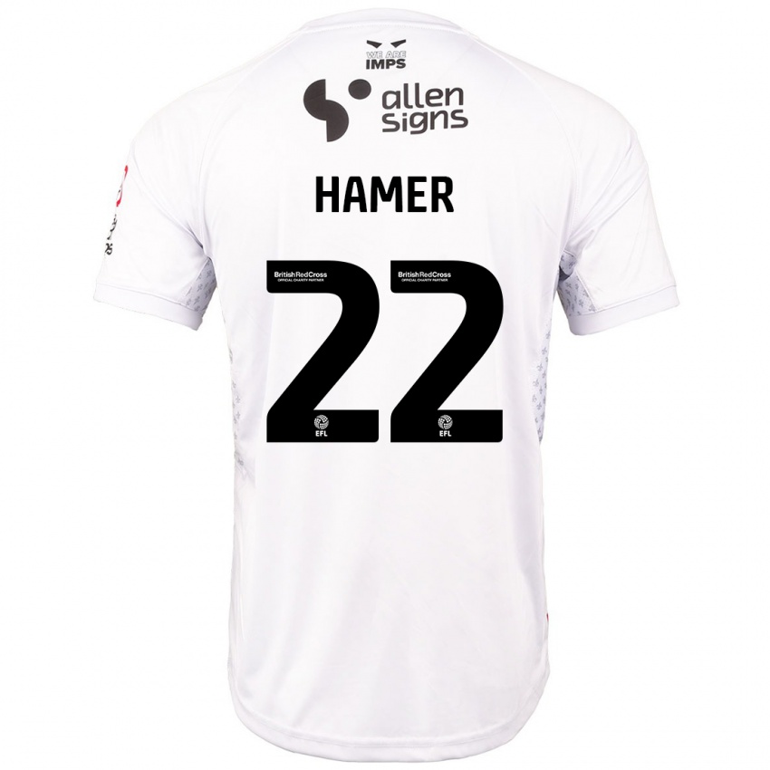 Heren Tom Hamer #22 Rood Wit Uitshirt Uittenue 2024/25 T-Shirt