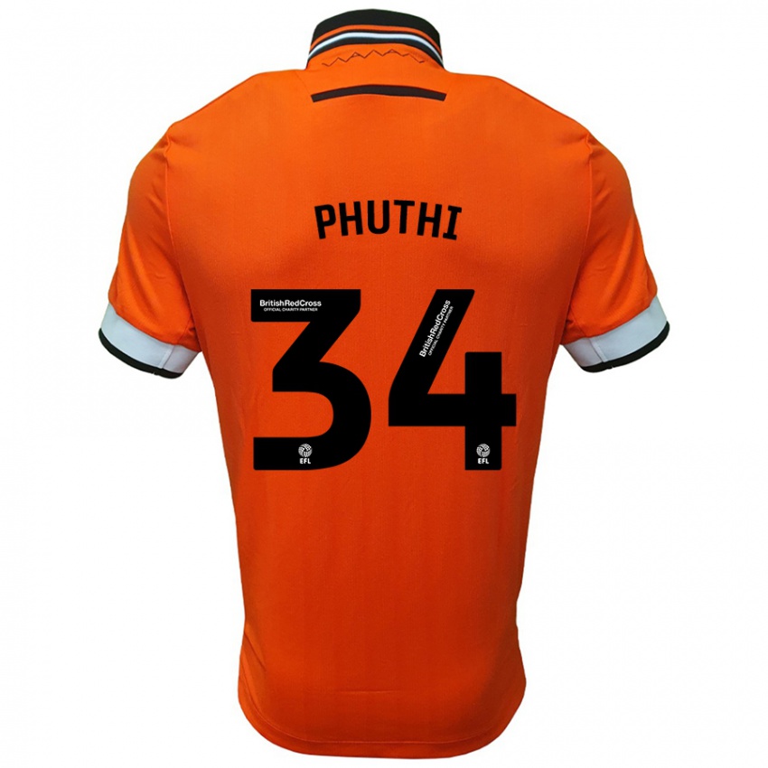 Heren Joey Phuthi #34 Oranje Wit Uitshirt Uittenue 2024/25 T-Shirt