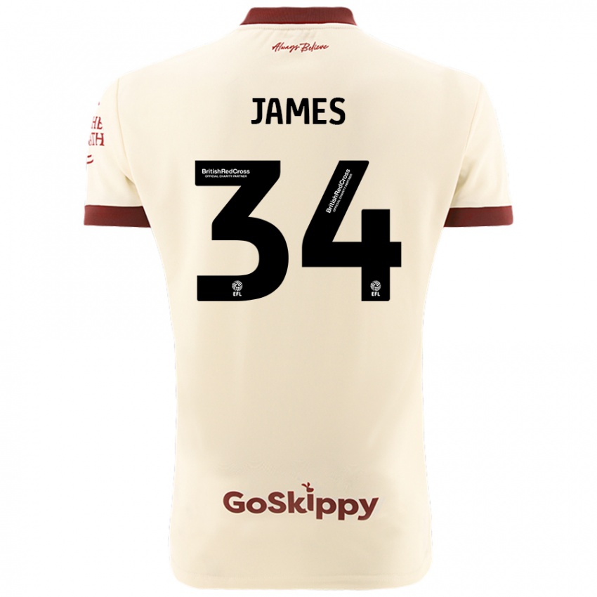 Heren Joseph James #34 Crèmewit Uitshirt Uittenue 2024/25 T-Shirt