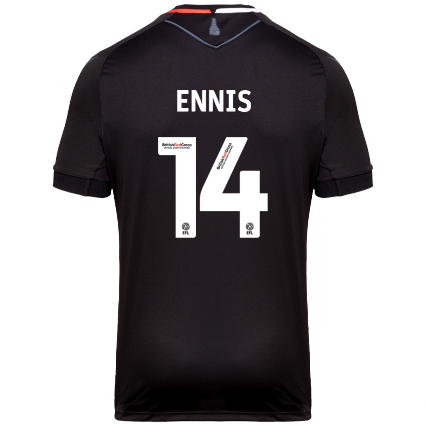 Heren Niall Ennis #14 Zwart Uitshirt Uittenue 2024/25 T-Shirt