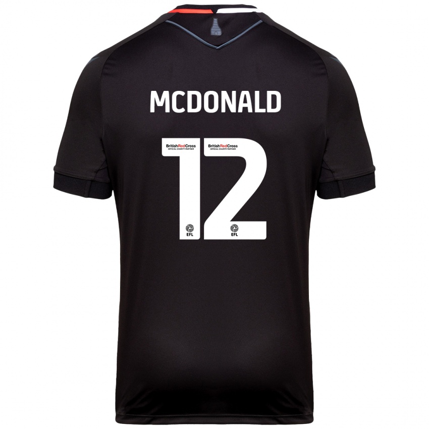 Heren Kayleigh Mcdonald #12 Zwart Uitshirt Uittenue 2024/25 T-Shirt