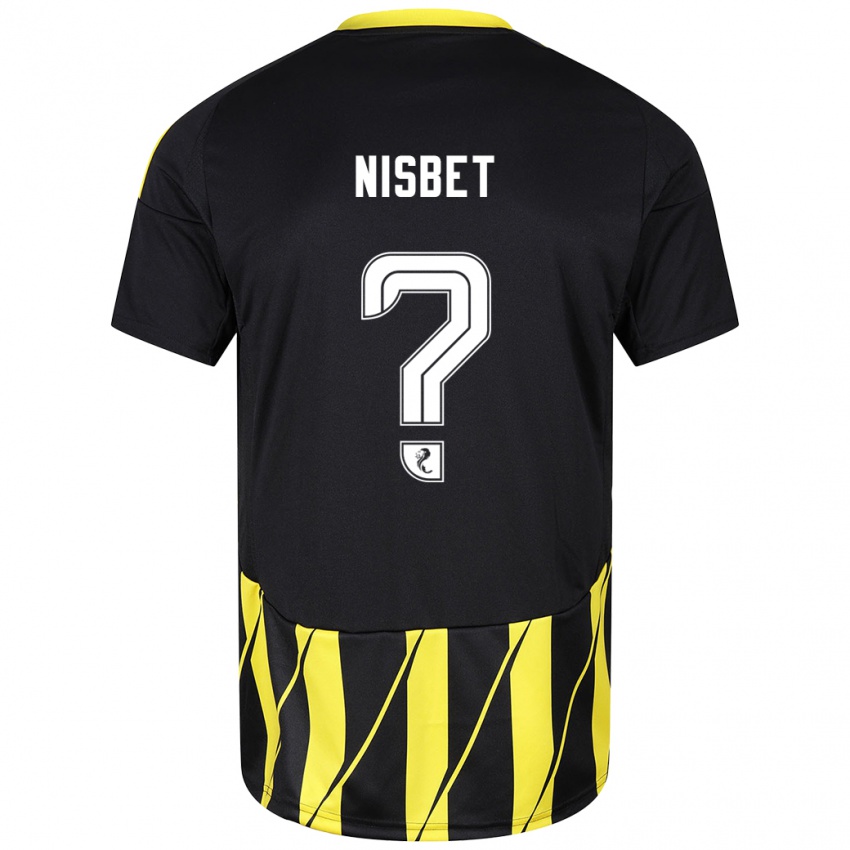 Heren Kevin Nisbet #0 Zwart Geel Uitshirt Uittenue 2024/25 T-Shirt