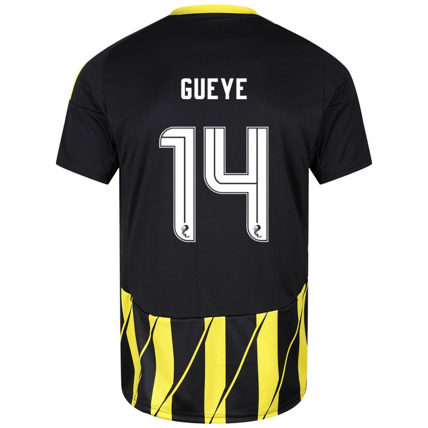 Heren Pape Habib Gueye #14 Zwart Geel Uitshirt Uittenue 2024/25 T-Shirt