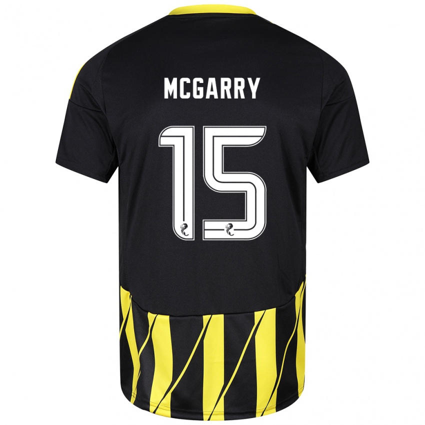 Heren James Mcgarry #15 Zwart Geel Uitshirt Uittenue 2024/25 T-Shirt