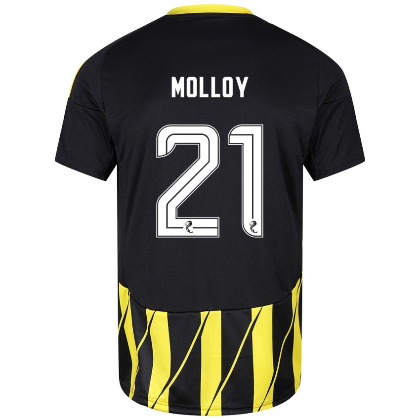 Heren Gavin Molloy #21 Zwart Geel Uitshirt Uittenue 2024/25 T-Shirt