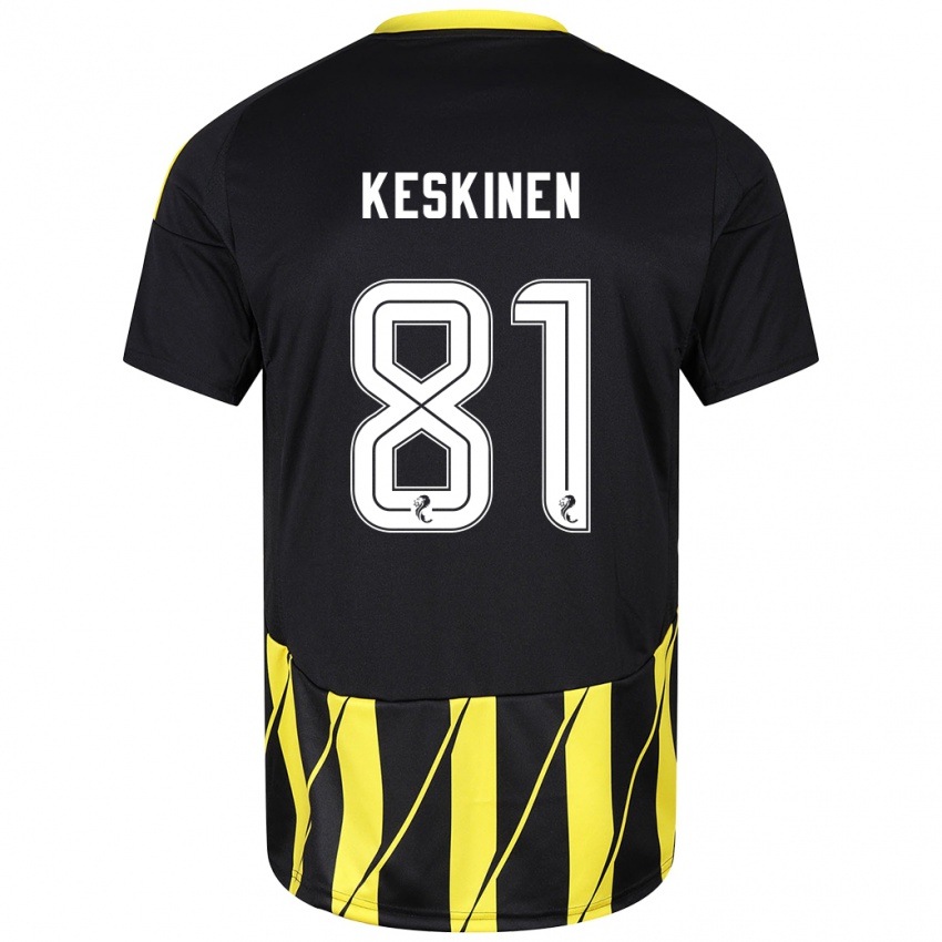 Heren Topi Keskinen #81 Zwart Geel Uitshirt Uittenue 2024/25 T-Shirt