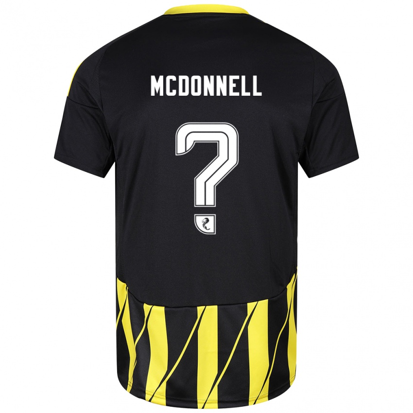 Heren Noah Mcdonnell #0 Zwart Geel Uitshirt Uittenue 2024/25 T-Shirt