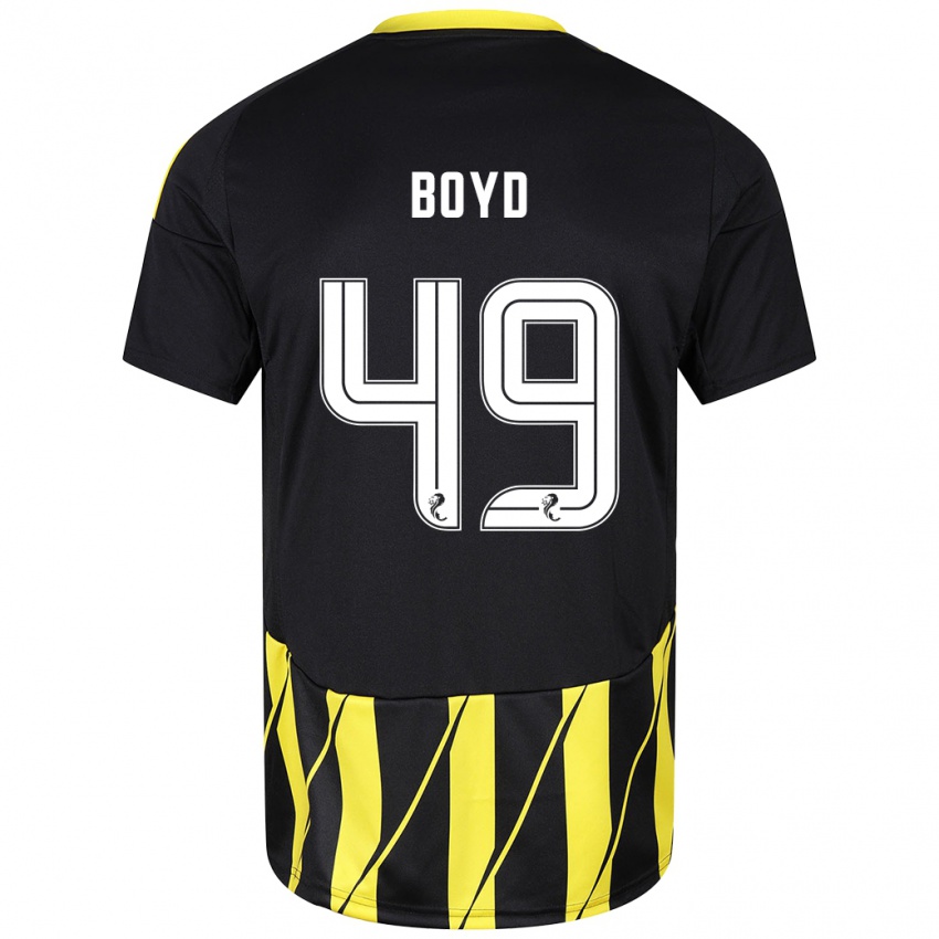 Heren Fletcher Boyd #49 Zwart Geel Uitshirt Uittenue 2024/25 T-Shirt