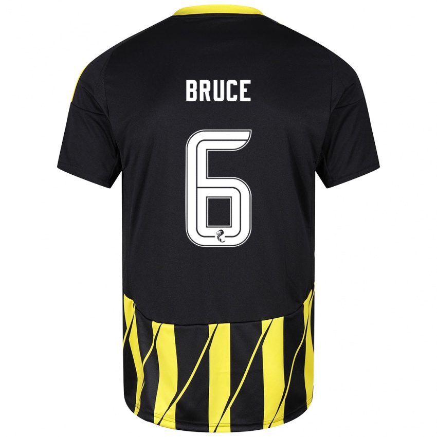 Heren Natasha Bruce #6 Zwart Geel Uitshirt Uittenue 2024/25 T-Shirt