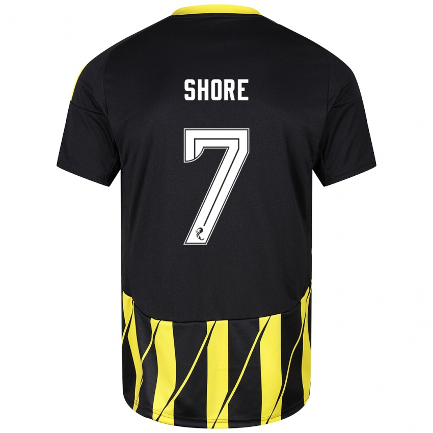 Heren Eilidh Shore #7 Zwart Geel Uitshirt Uittenue 2024/25 T-Shirt