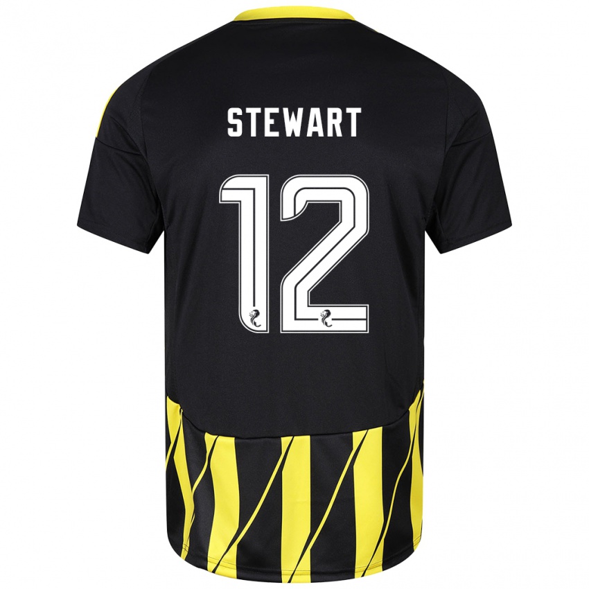 Heren Hannah Stewart #12 Zwart Geel Uitshirt Uittenue 2024/25 T-Shirt