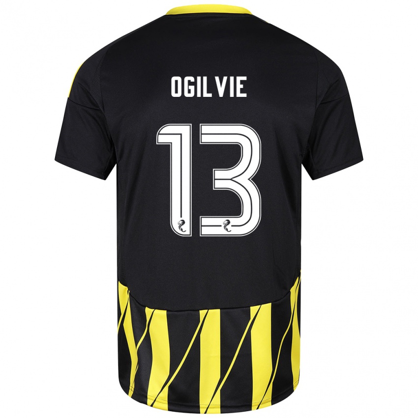 Heren Francesca Ogilvie #13 Zwart Geel Uitshirt Uittenue 2024/25 T-Shirt