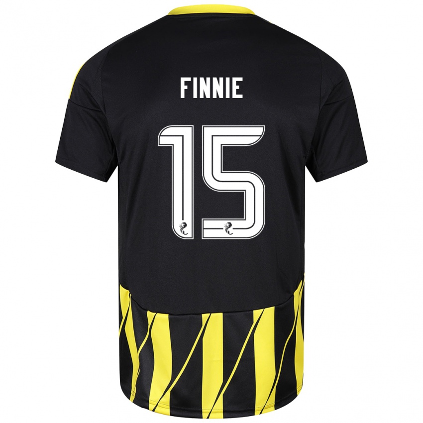 Heren Maddison Finnie #15 Zwart Geel Uitshirt Uittenue 2024/25 T-Shirt