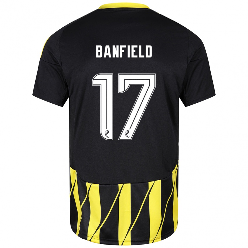 Heren Keeley Banfield #17 Zwart Geel Uitshirt Uittenue 2024/25 T-Shirt