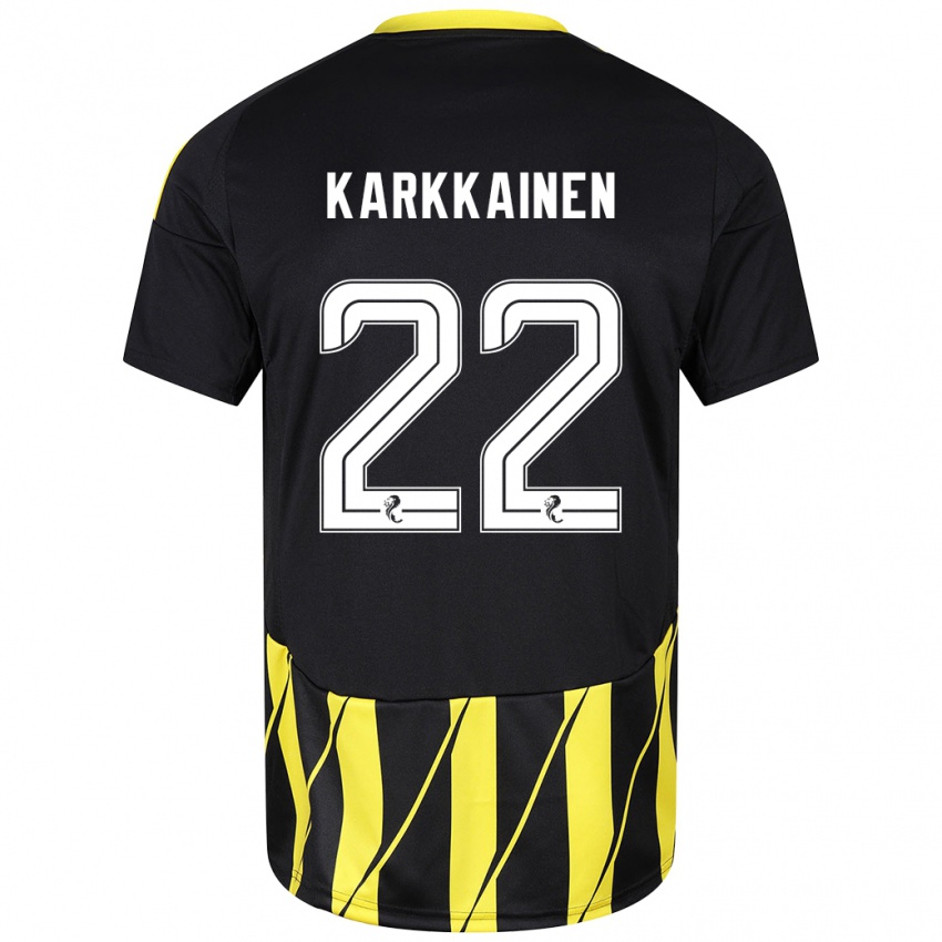 Heren Elena Kärkkäinen #22 Zwart Geel Uitshirt Uittenue 2024/25 T-Shirt